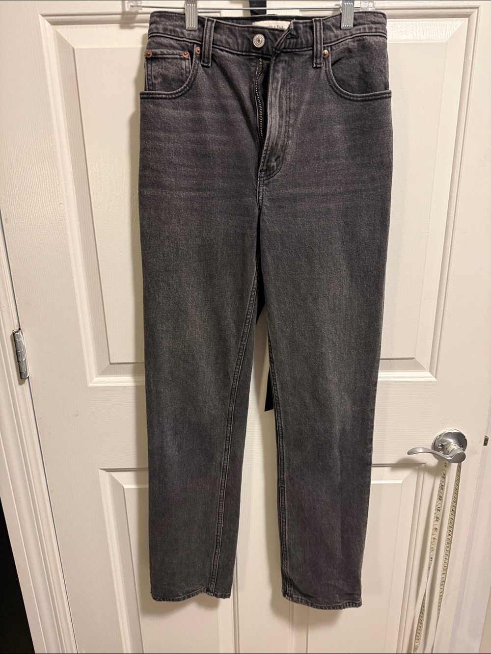 Abercrombie & Fitch Charcoal Ultra High Rise Straight Jeans